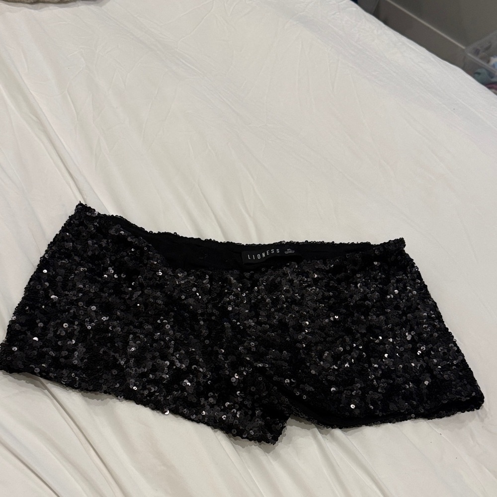 Lioness Black Sequin shorts